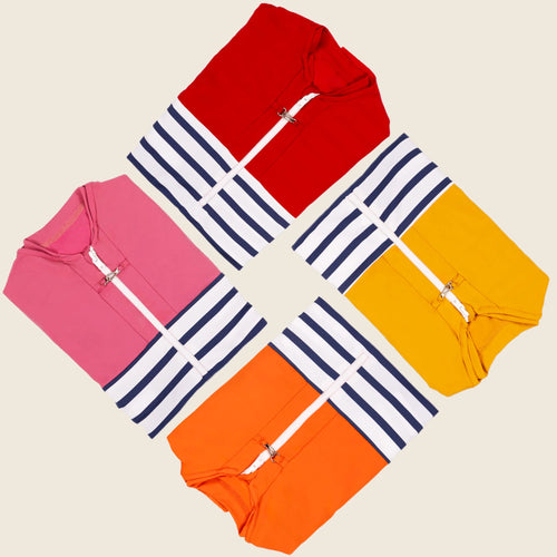 Floatee anti-drowning T-shirts in 4 different colors, rotated