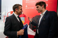 One of the creator of FLoate with the French President while an event